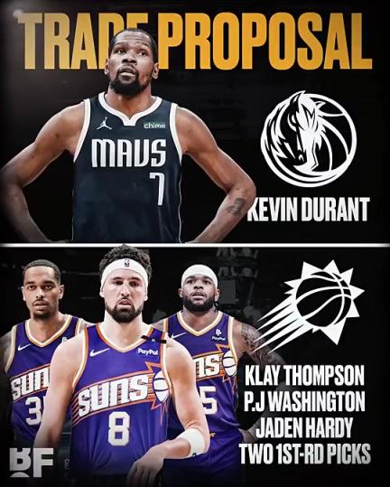 和歐文濃眉組三巨？美媒：獨(dú)行俠可用克萊+PJ+哈迪+倆首輪去換KD